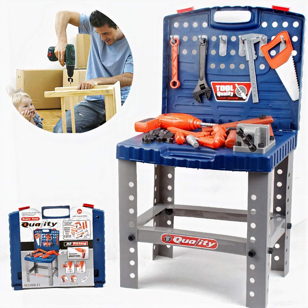 Tools Workshop For Kids - Kinderspielzeug-Werkzeugwerkbank mit realistischen Werkzeugen und elektrischer